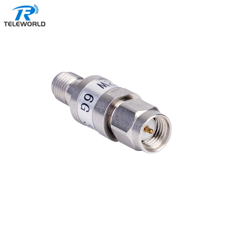 Stainless steel 2W SMA Fixed Attenuator 6GHz 8GHz 10GHz 12GHz 18GHz 0dB 1dB 2dB 3dB 4dB 5dB 6dB 7dB 8dB 9dB 10dB 15dB 20dB 30dB 40dB 50dB 60dB 50ohm