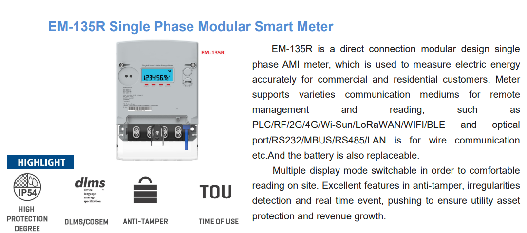 Single Phase Smart Energy Meters