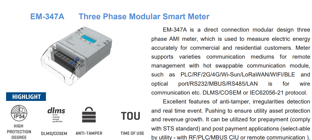 Three Phase Smart Energy Meters