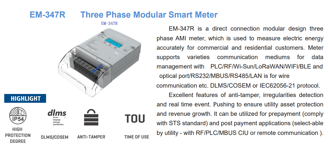 Three Phase Smart Energy Meters