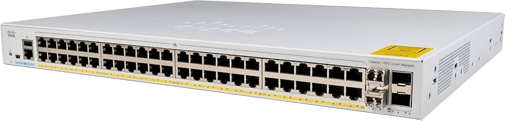 Switch CISCO Catalyst C1000-48T-4X-L 48 x 1/100/1000 Data Ports, 4 x 10GE SFP+ ports , LAN Base