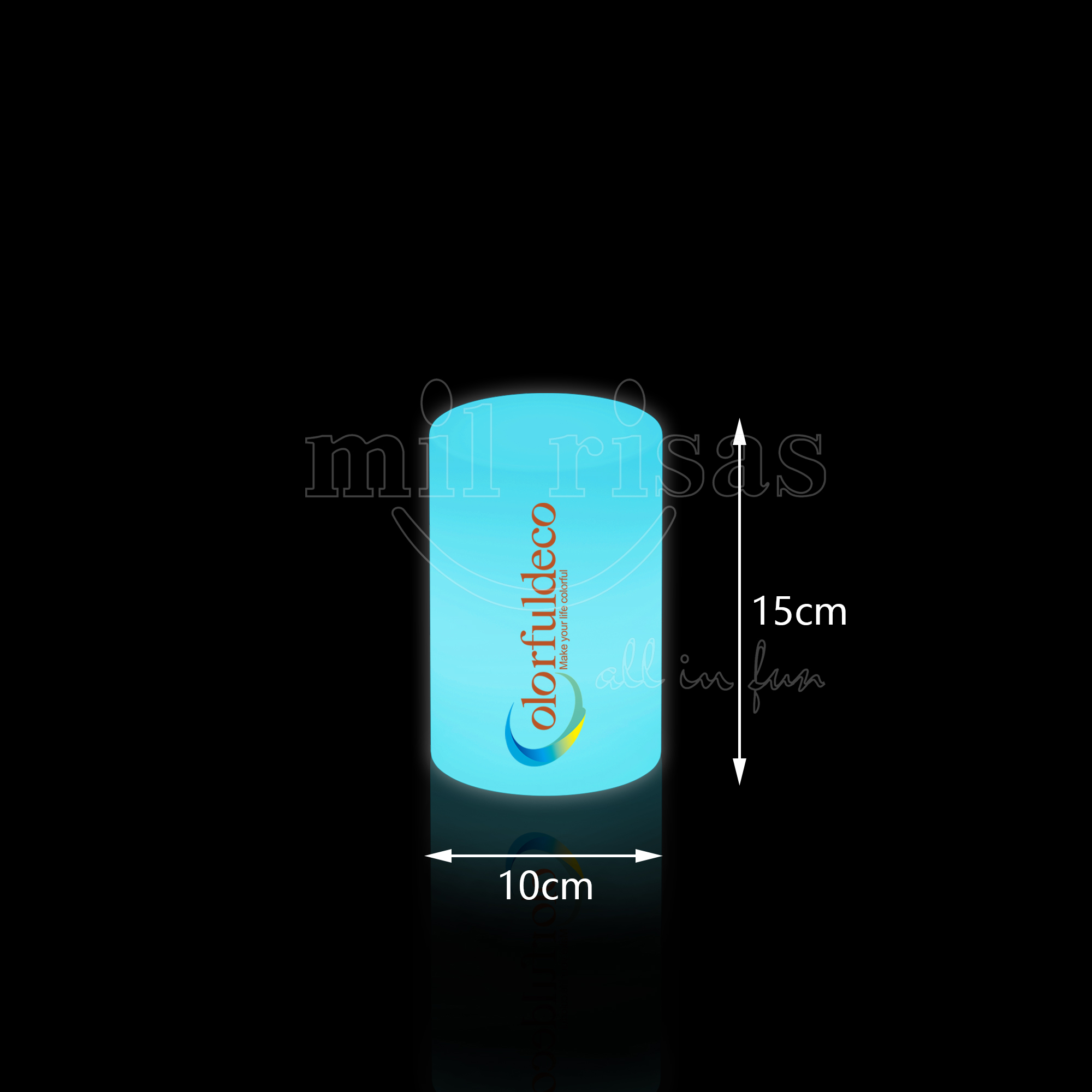 Cylindrical Glow in the Dark Centerpieces Personalized Lamp