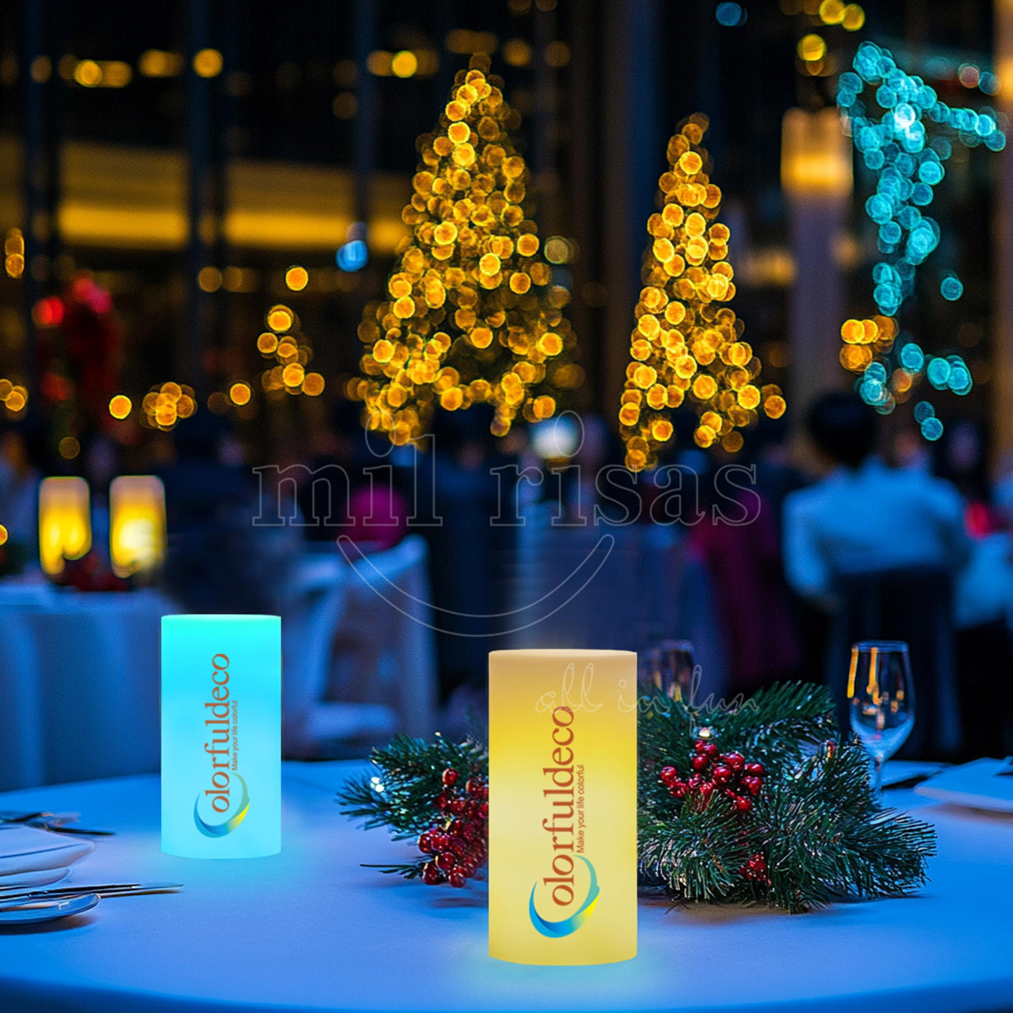Cylindrical Glow in the Dark Centerpieces Personalized Lamp