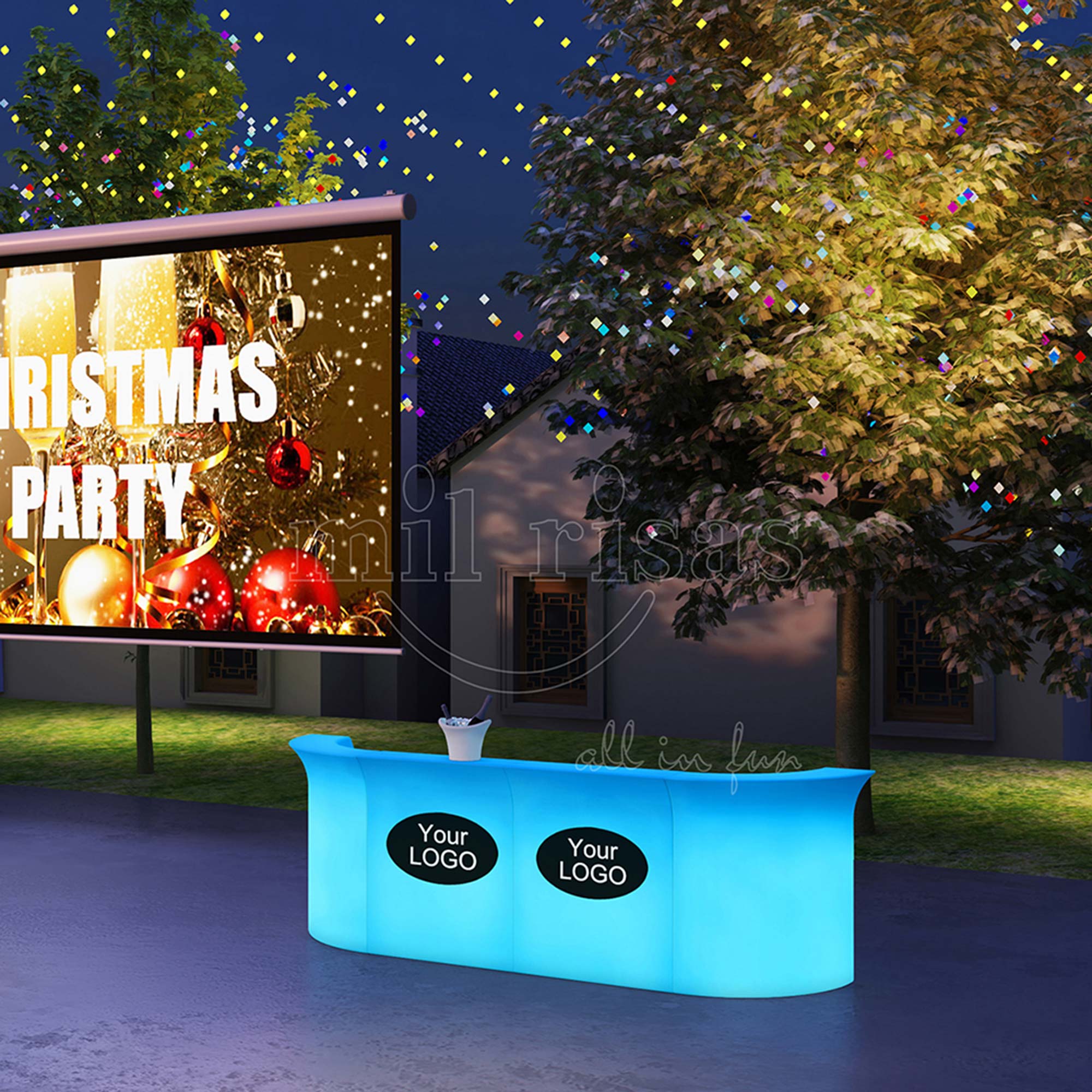 Individualized LED Curved Bar Counter