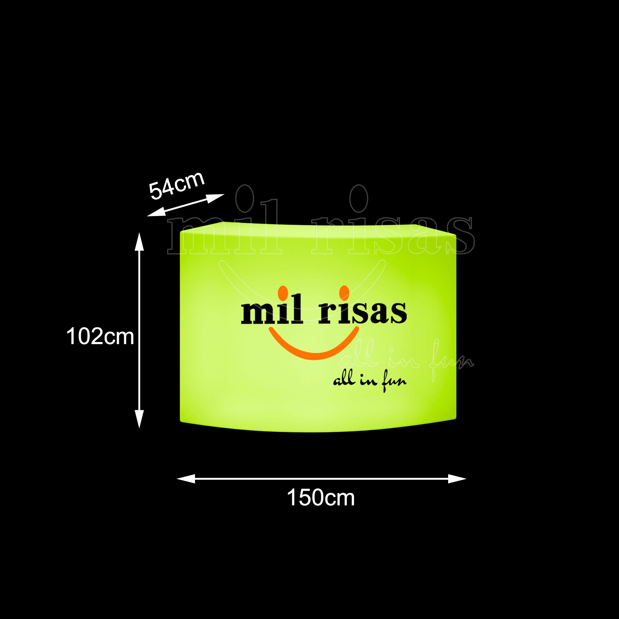Made-to-Order LED Illuminated Curved Bar