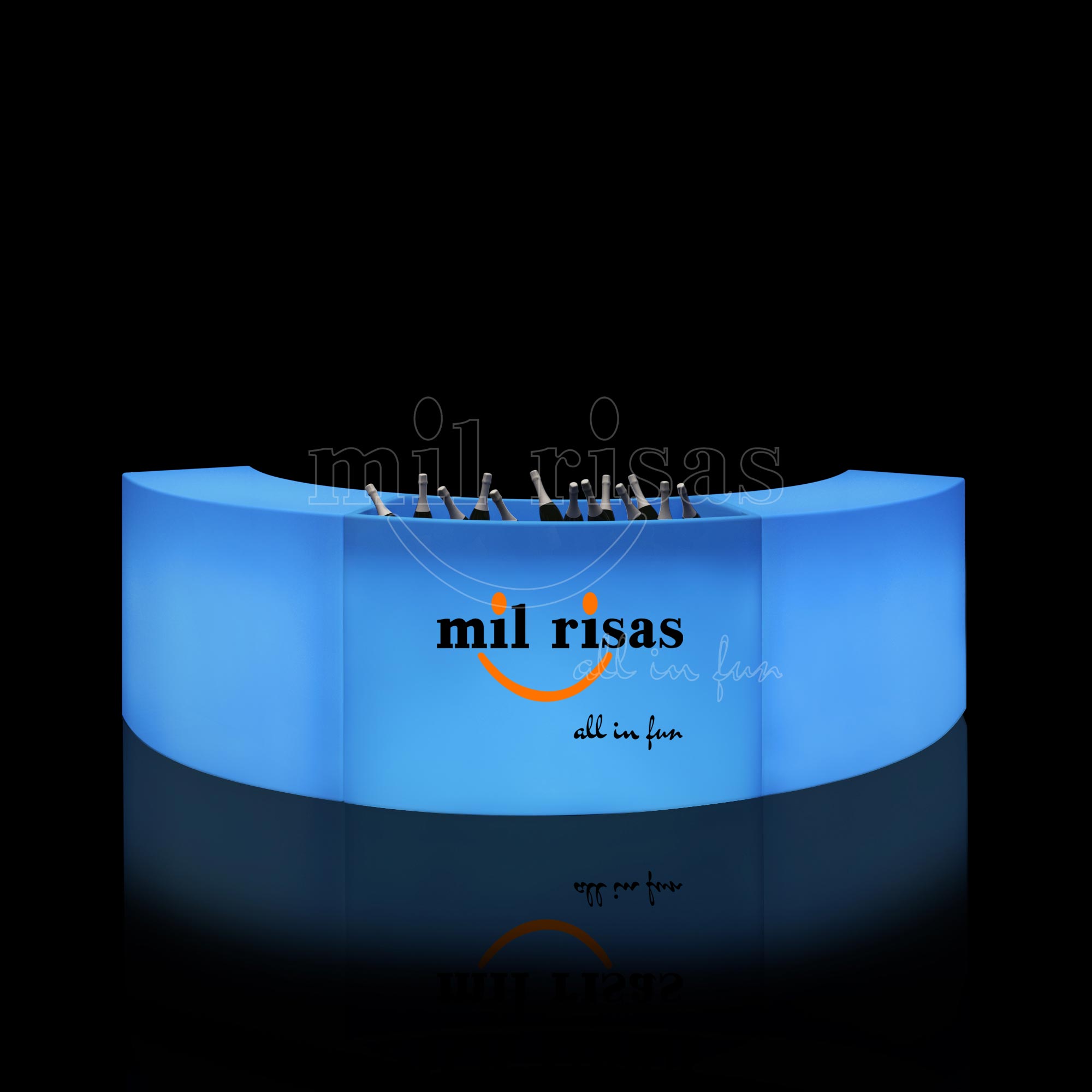 Made-to-Order LED Illuminated Curved Bar