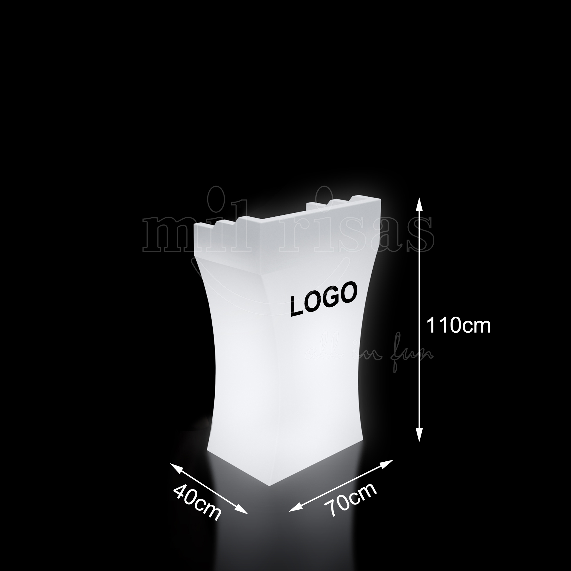 Personalized LED Plastic Lighted Podium