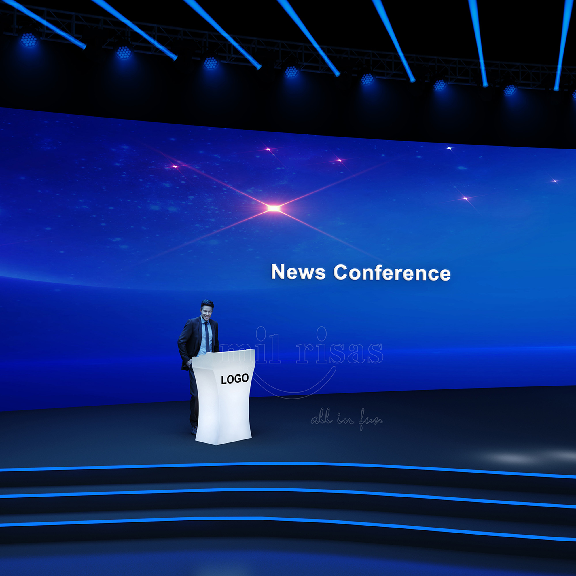 Personalized LED Plastic Lighted Podium