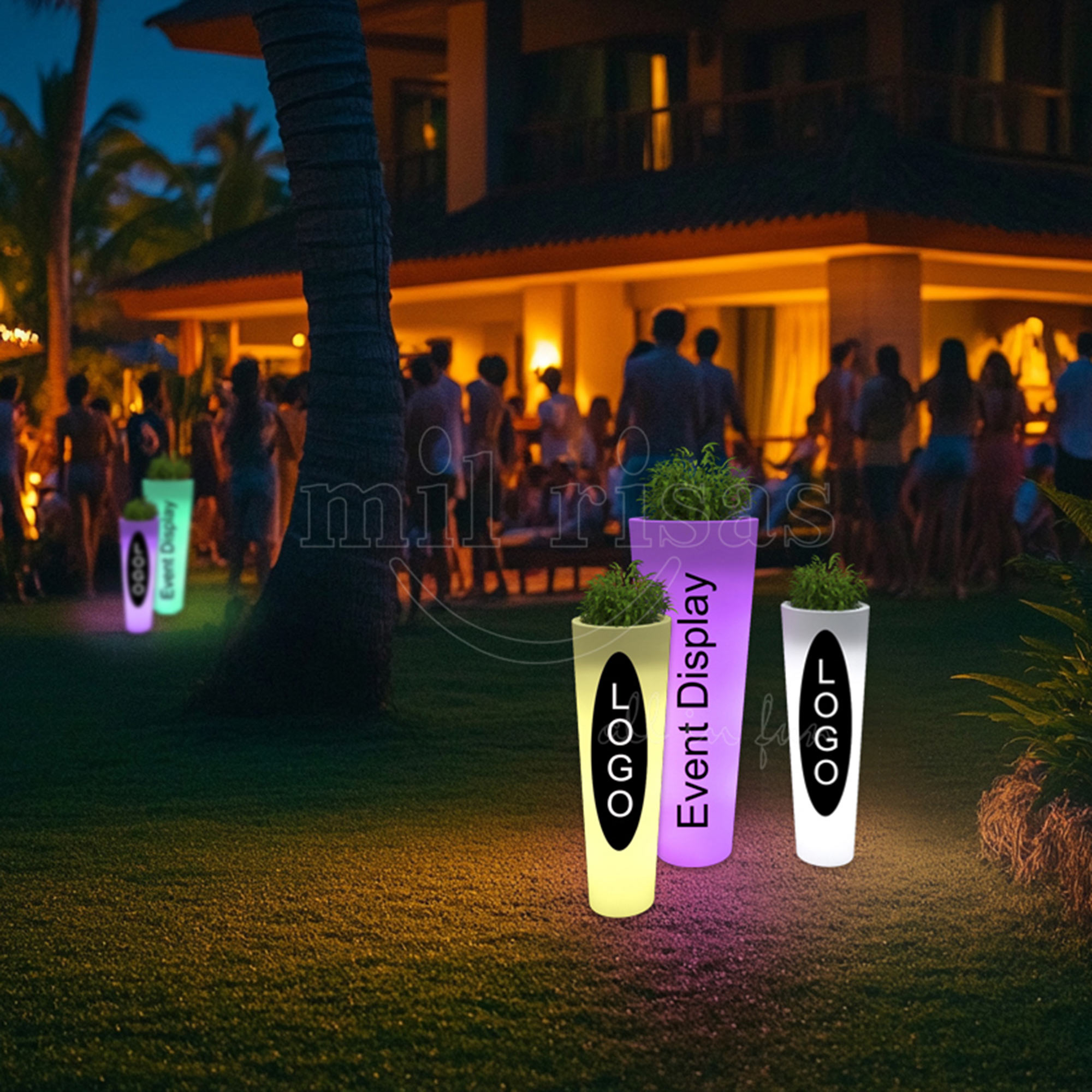 Personalized Outdoor Multicolor LED Decorative Planter