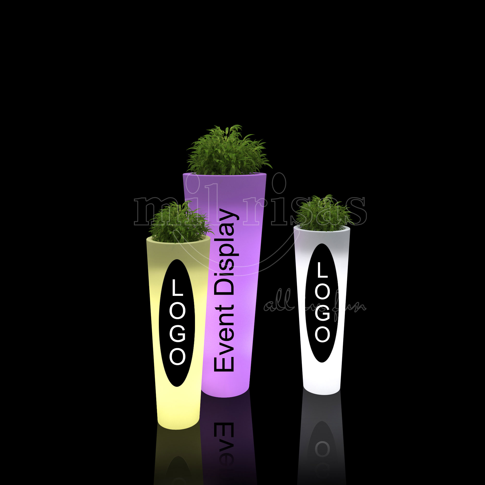 Personalized Outdoor Multicolor LED Decorative Planter