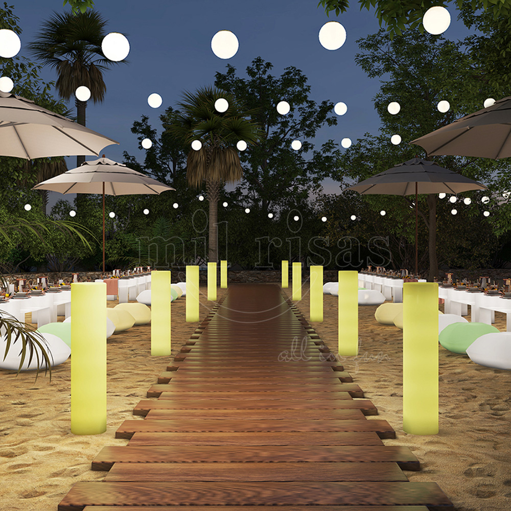 LED Battery Floor Lamp Rechargeable Cylindrical Lights Outdoor