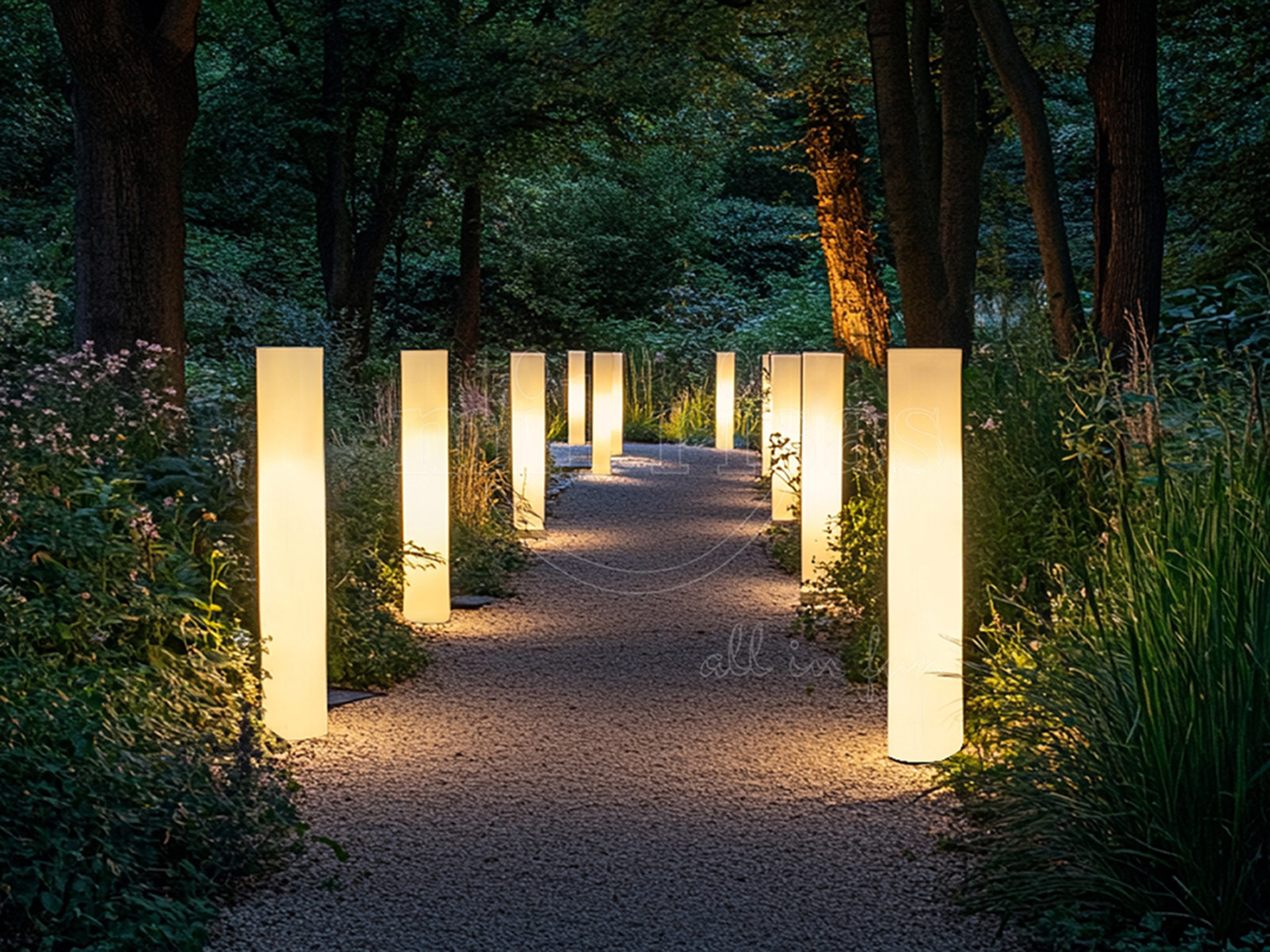 LED Battery Floor Lamp Rechargeable Cylindrical Lights Outdoor