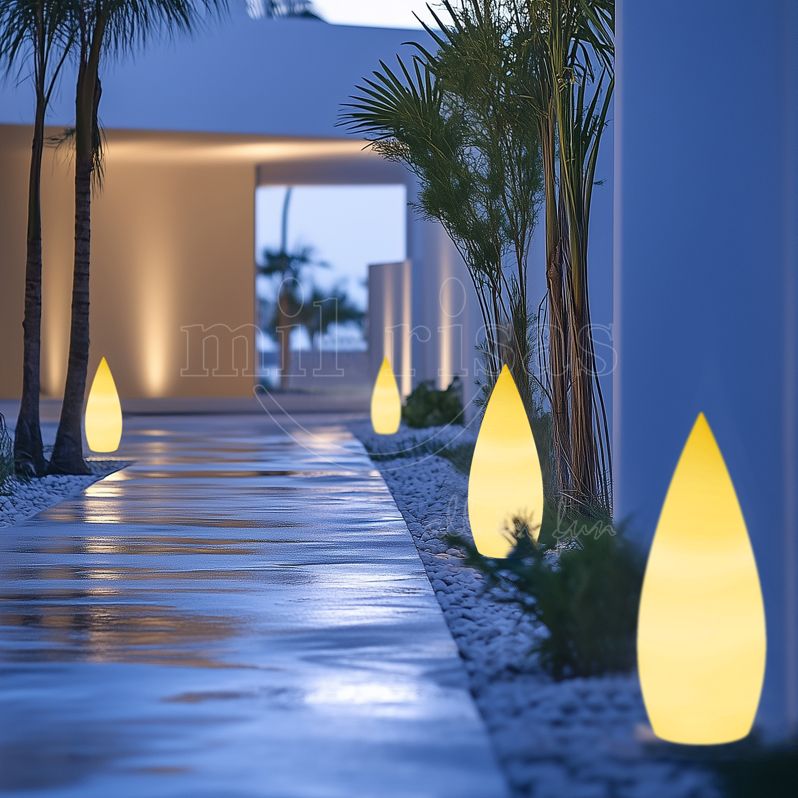 Outdoor Water Drop Floor Lamp