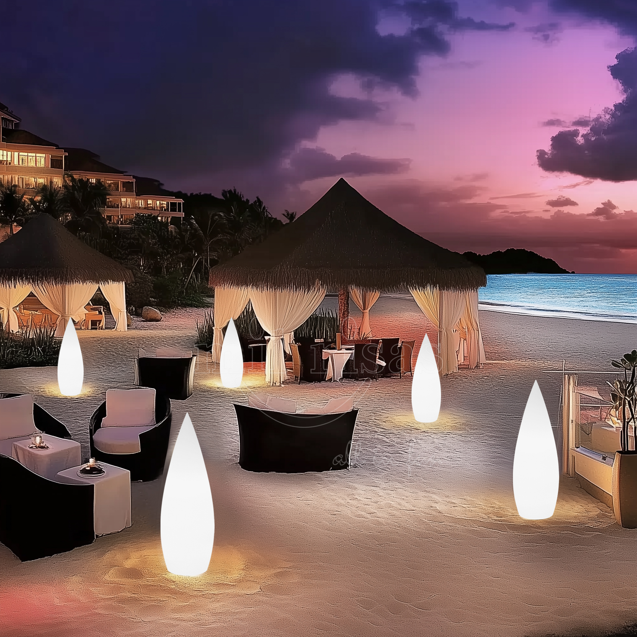 Outdoor Water Drop Floor Lamp