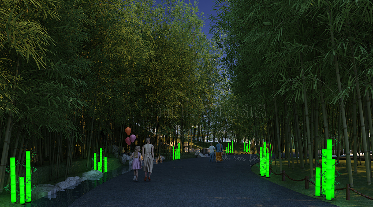 Glowing Bamboo LED Landscape Lights