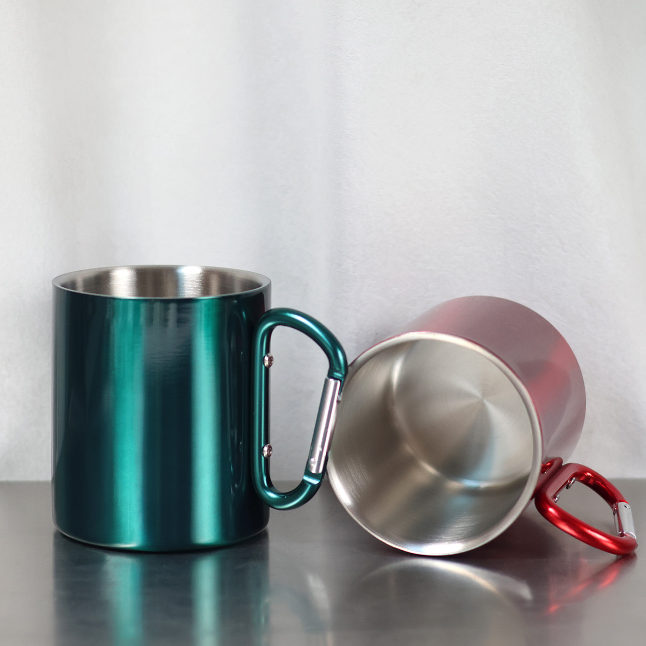 300ml stainless steel carabiner mug