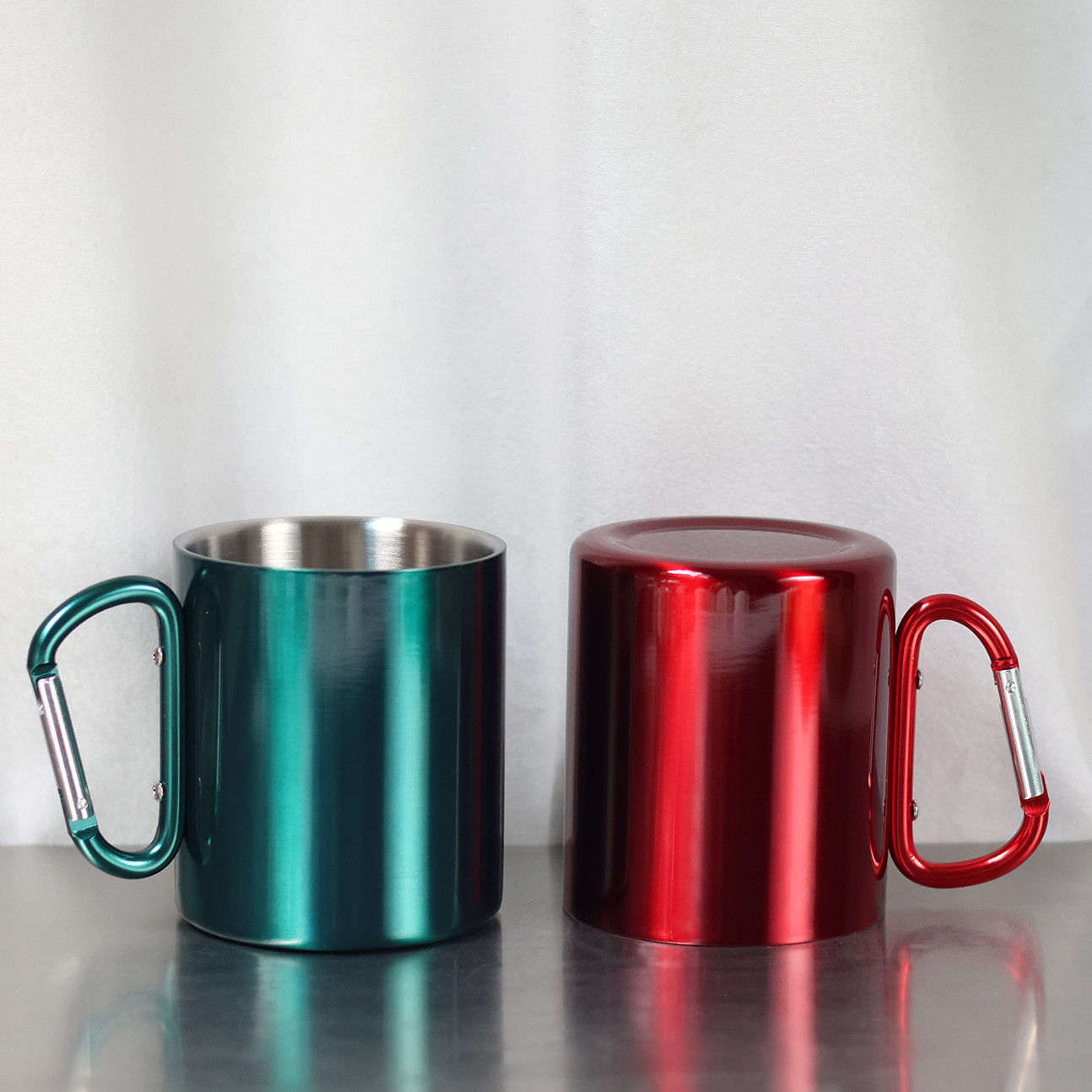 300ml stainless steel carabiner mug