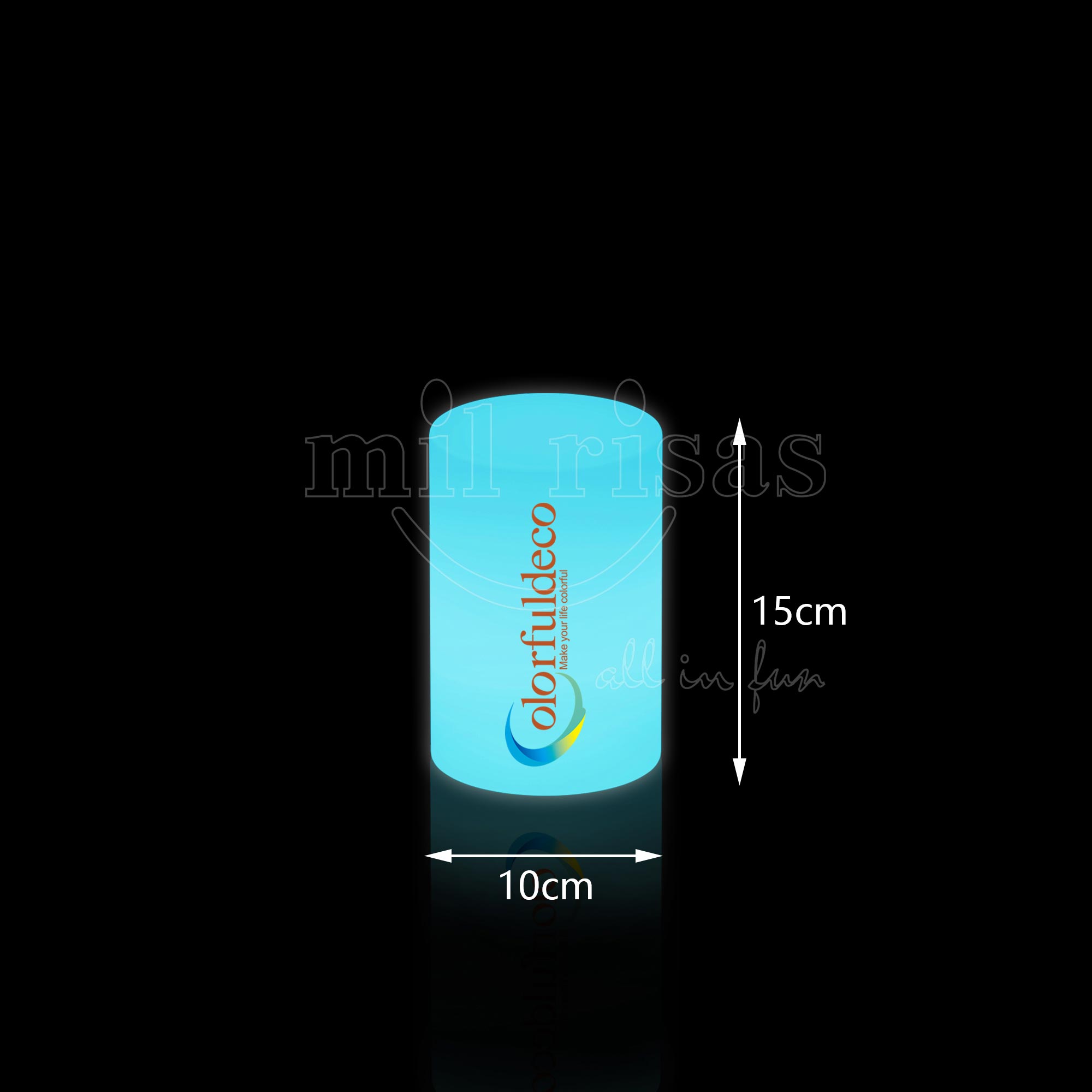 Cylindrical Glow in the Dark Centerpieces Personalized Lamp