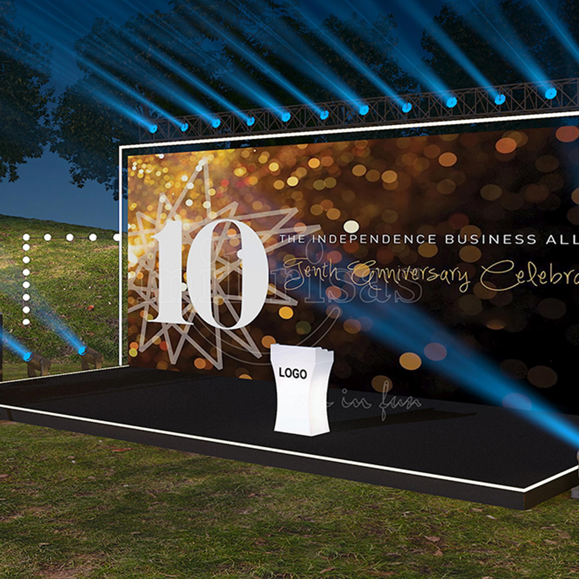 Personalized LED Plastic Lighted Podium