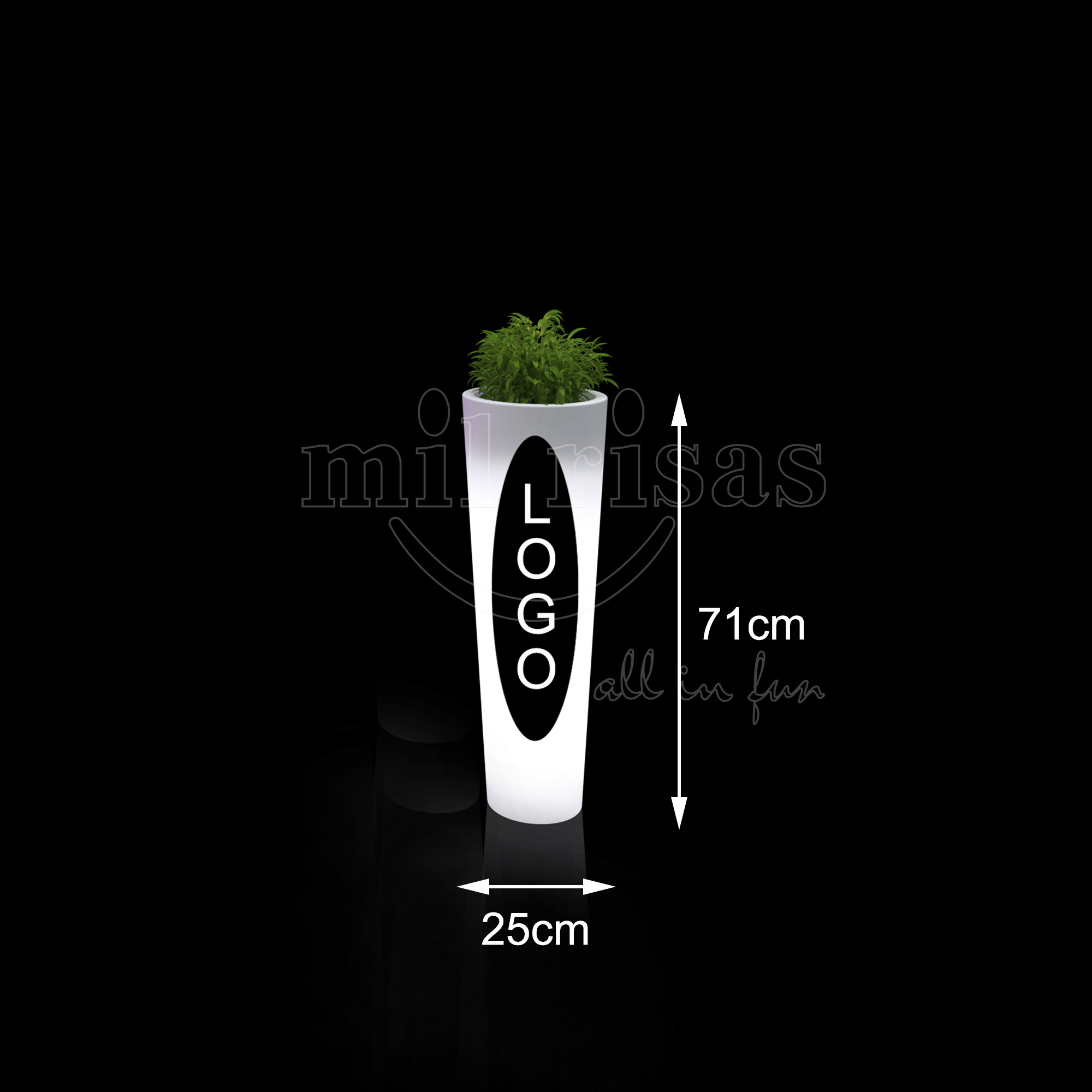 Personalized Outdoor Multicolor LED Decorative Planter