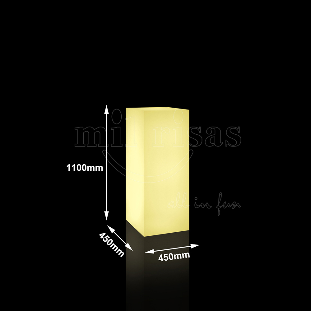 Battery Powered LED Floor Lamp Outdoor Square Column Light