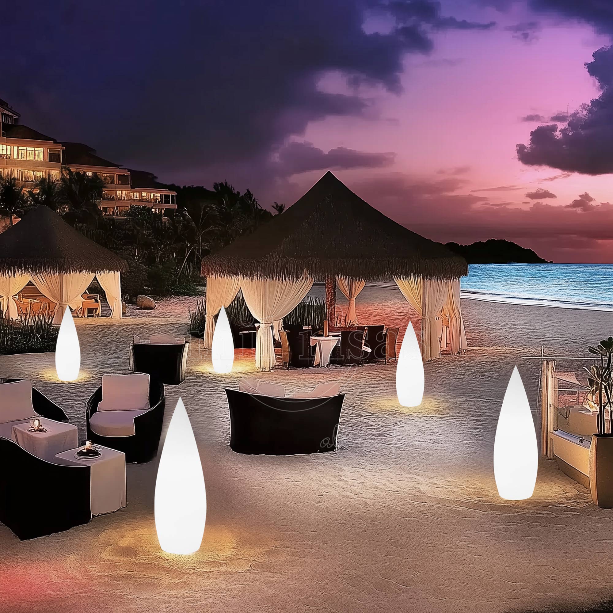 Outdoor Water Drop Floor Lamp