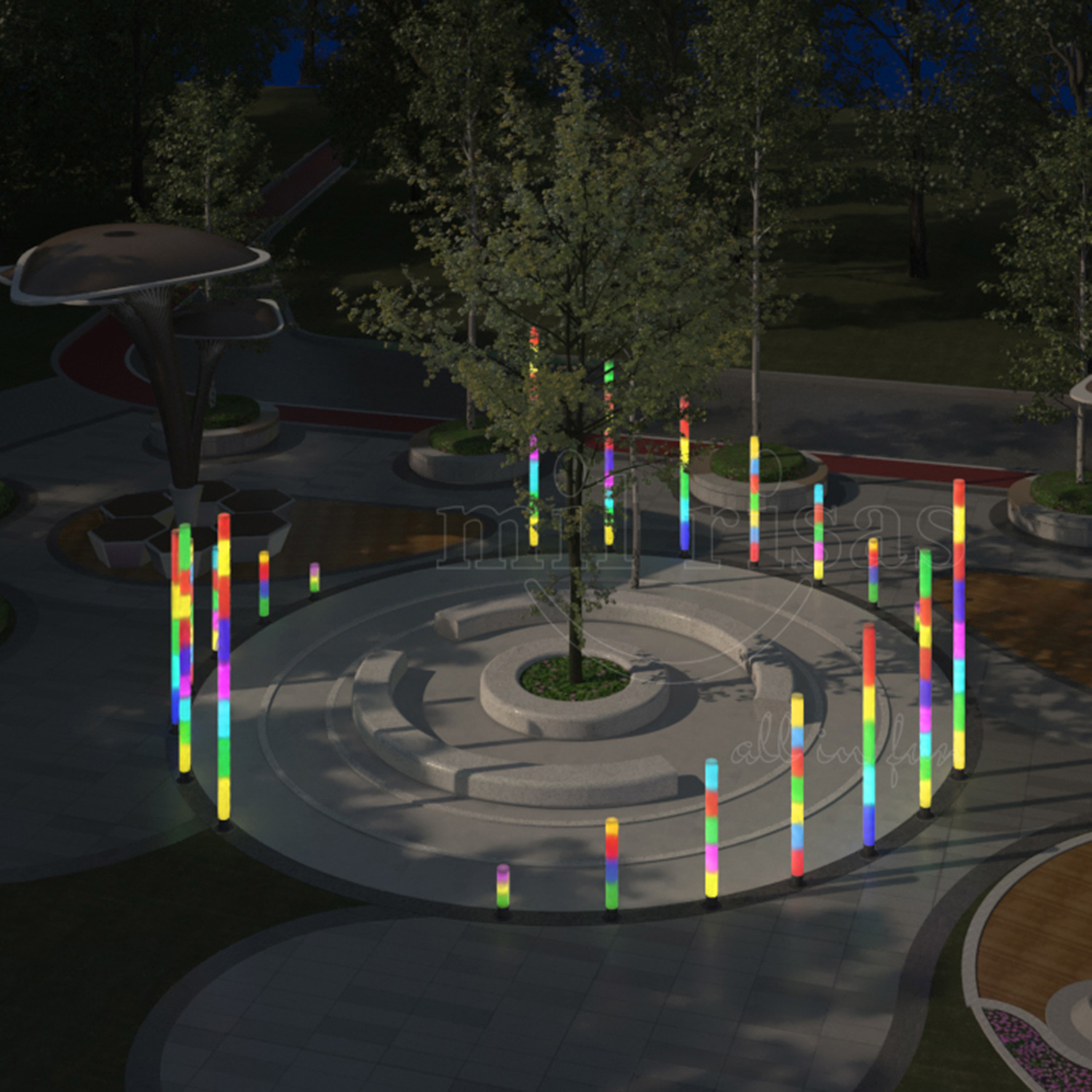 Dynamic RGB Light Colour Changing Glow Columns