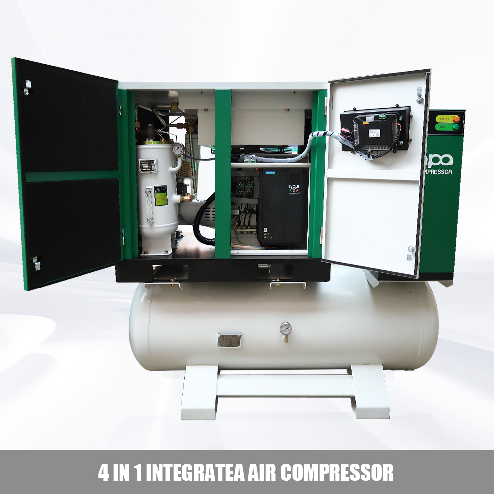 KAPA KN 11-8 11KW/15HP Industrial Rotary Air compressor 220V 22CFM 116psi 4 in 1 Rotary Screw Air Compressor for manufacturing production with air dryer,air storage tank, filter