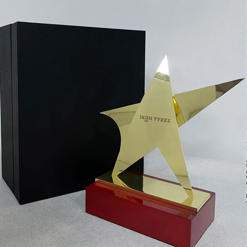 Gold Star Trophy Wood Base