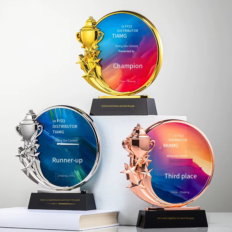 Luxury crystal metal trophy