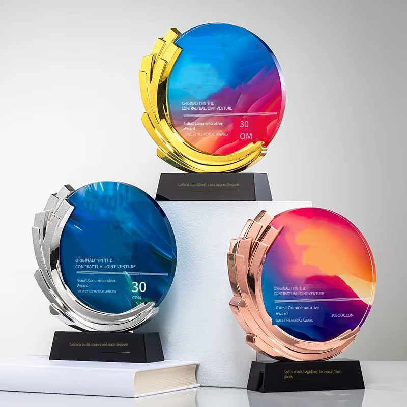 Luxury crystal metal trophy
