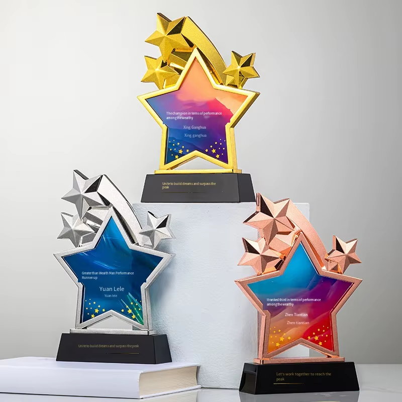 Luxury crystal metal trophy