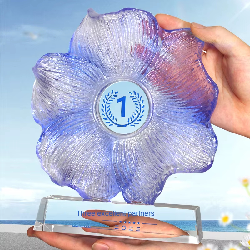 Excellent Partner Glass Trophy