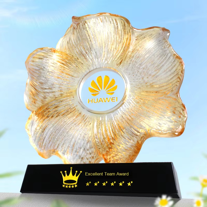 Excellent Partner Glass Trophy