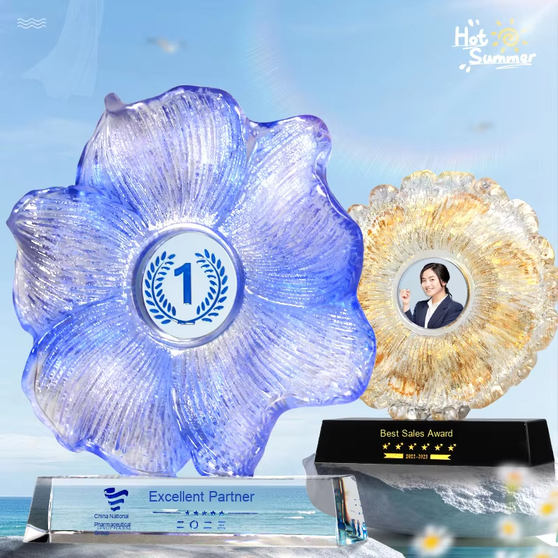 Excellent Partner Glass Trophy