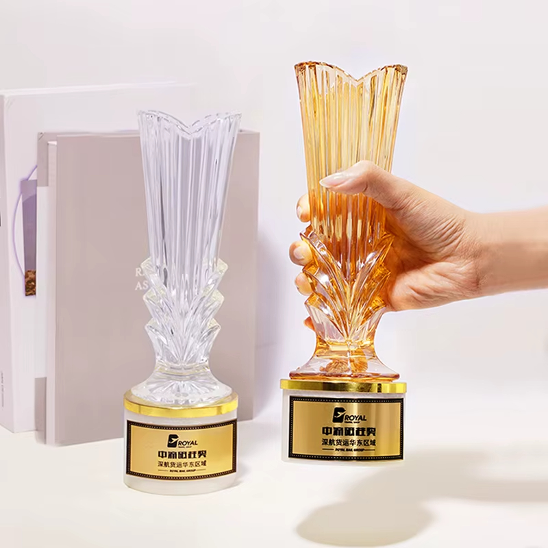 Crystal marble vase trophy