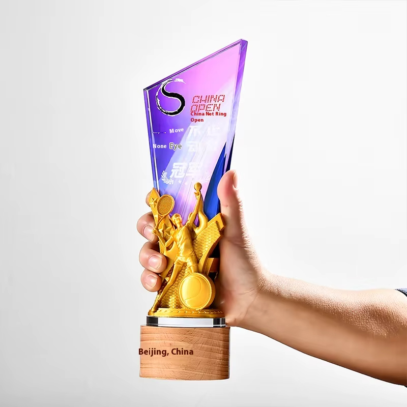 Creative badminton trophy
