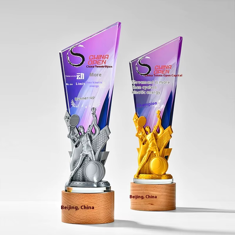 Creative badminton trophy