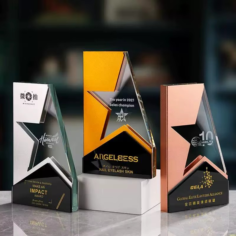 Metal Star Trophy Plaque Custom