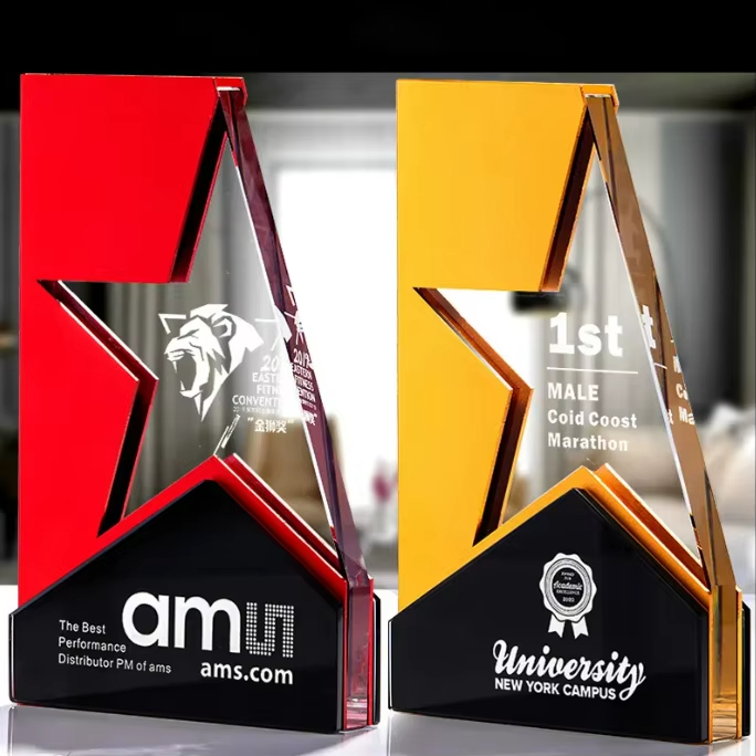 Metal Star Trophy Plaque Custom