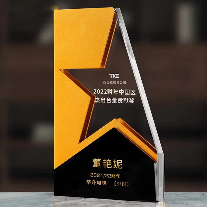 Metal Star Trophy Plaque Custom