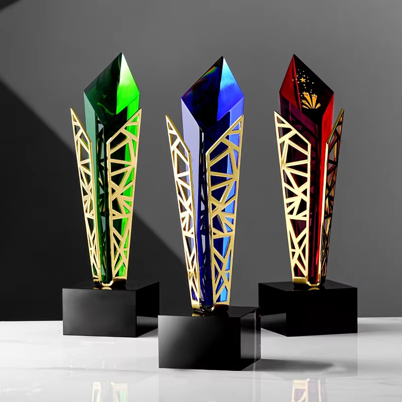Metal crystal award customization