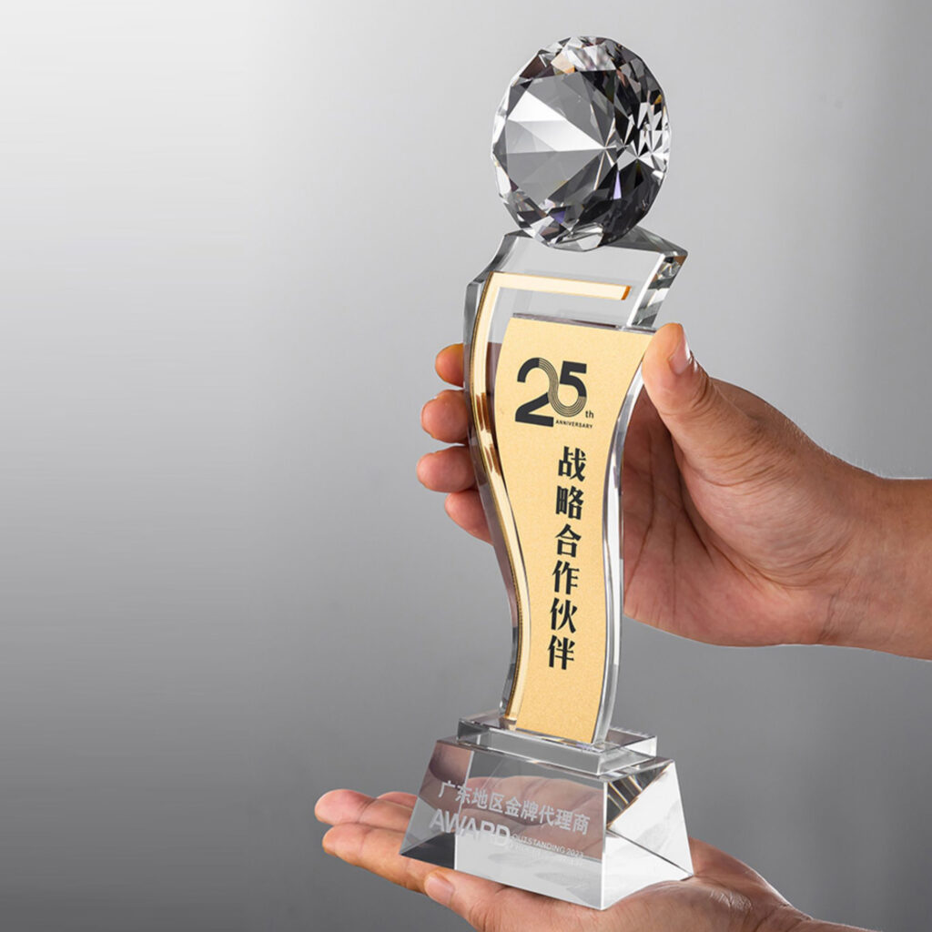 White crystal trophy