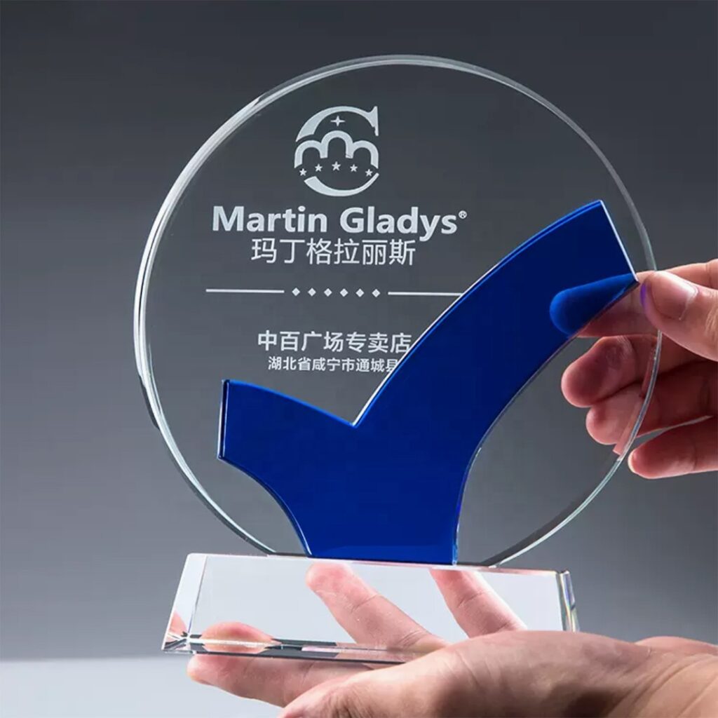 Crystal trophy award