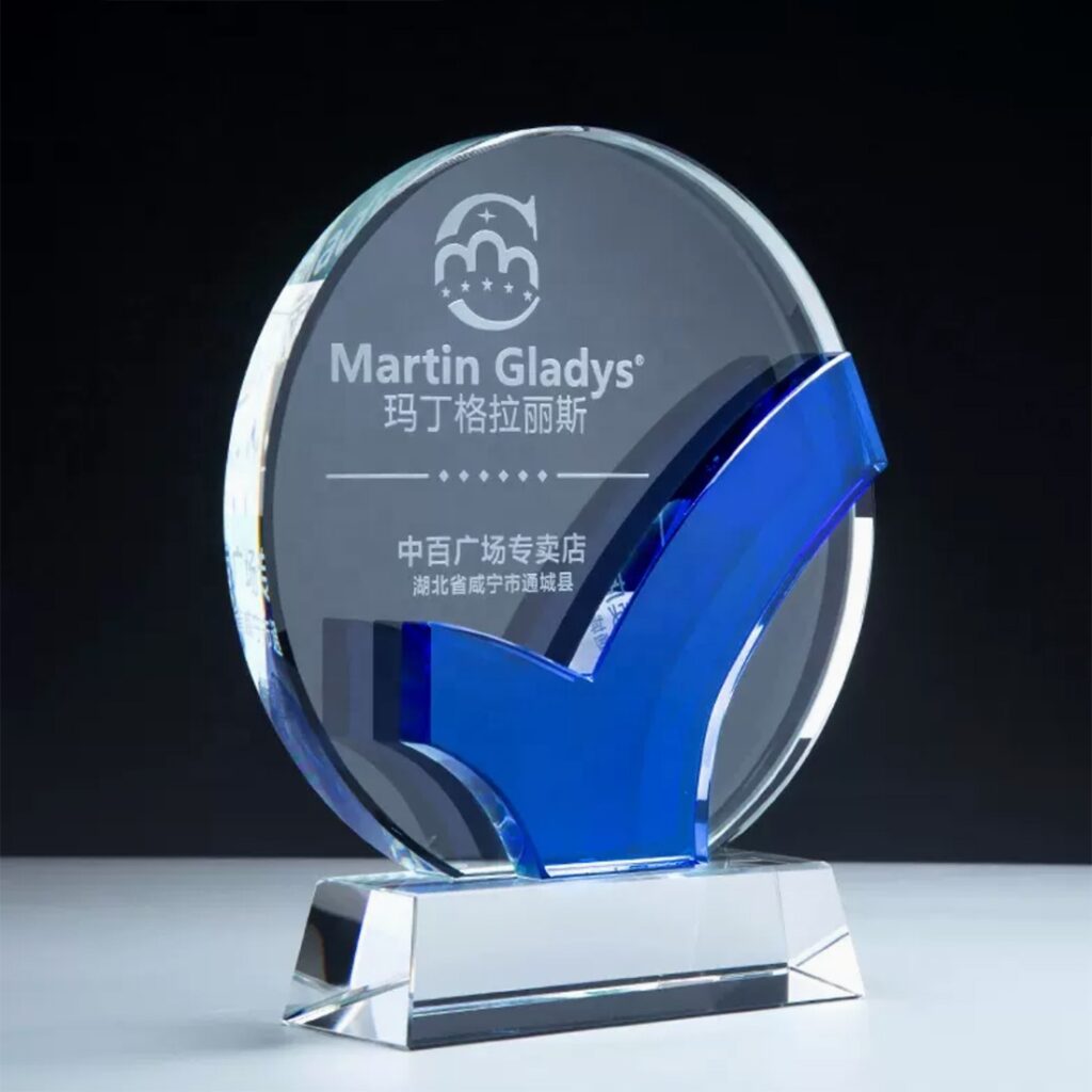 Crystal trophy award