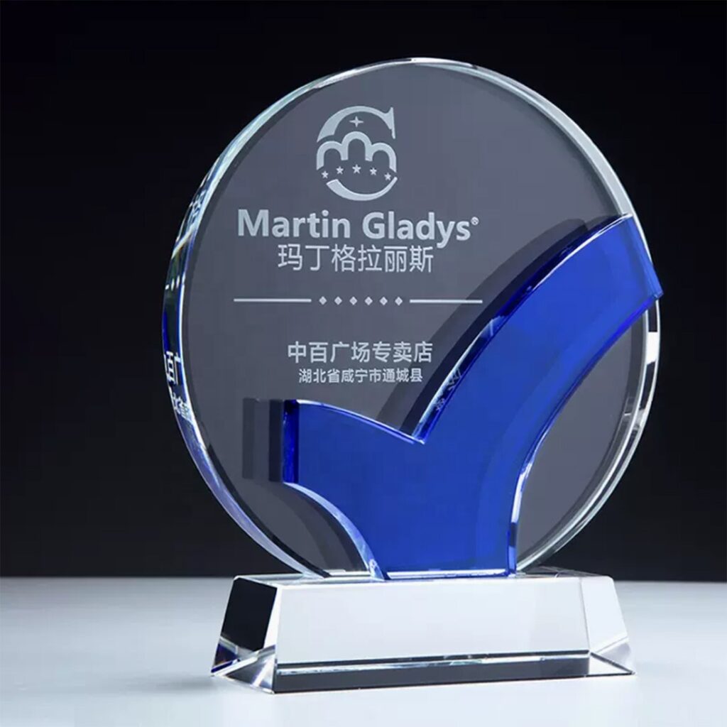 Crystal trophy award
