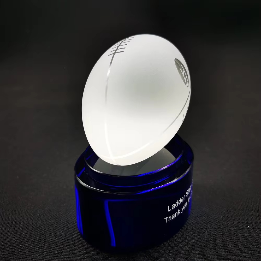 Crystal football trophy