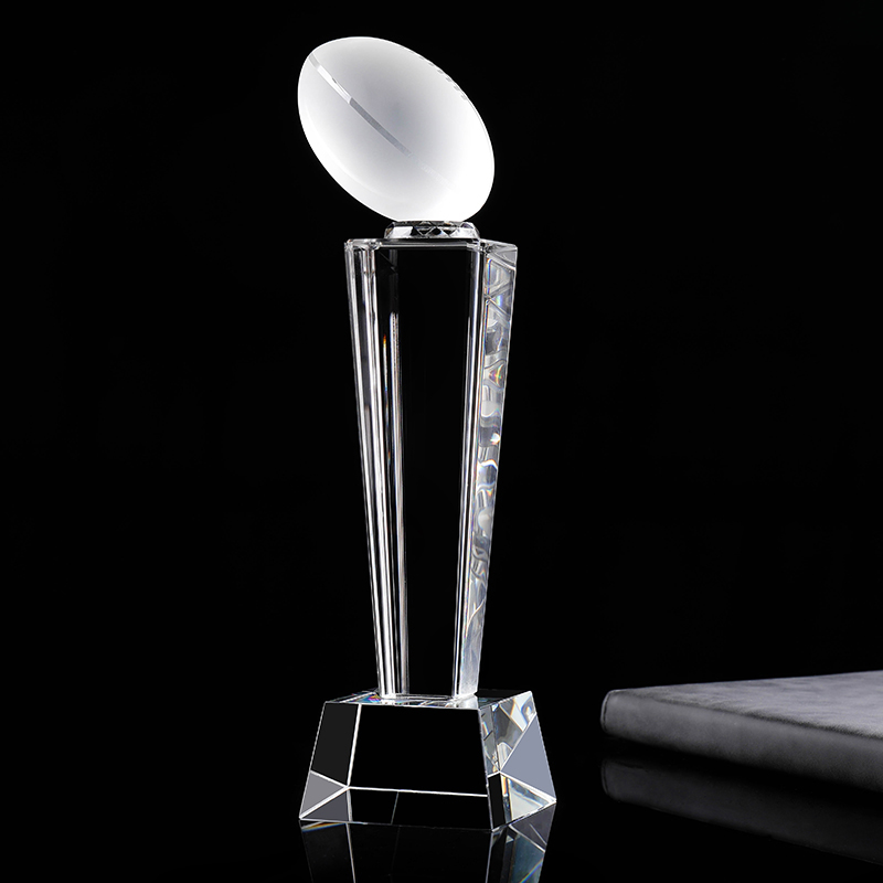 Crystal football trophy