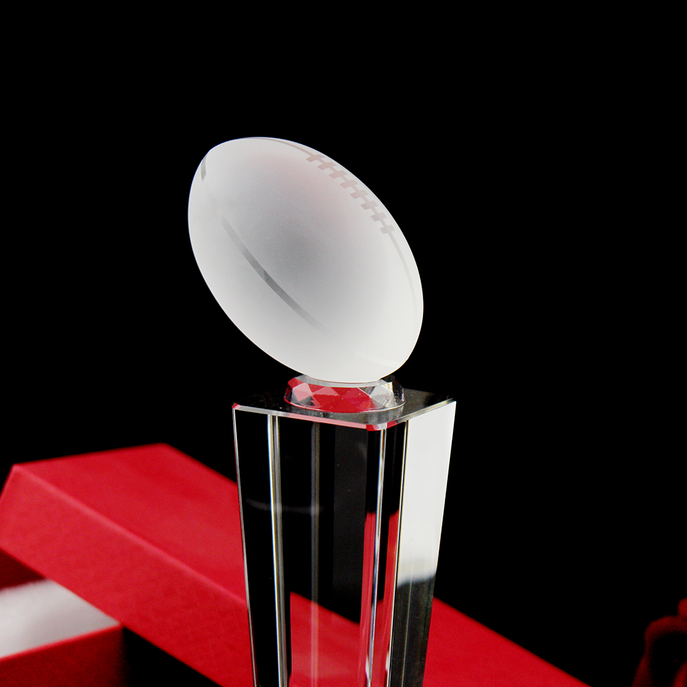Crystal football trophy