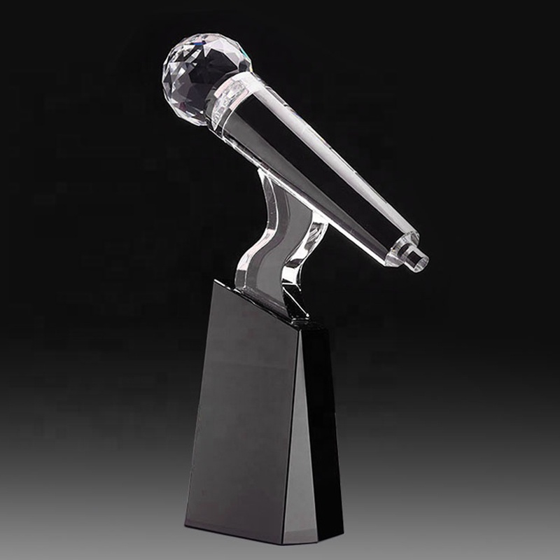 Crystal Microphone Trophy